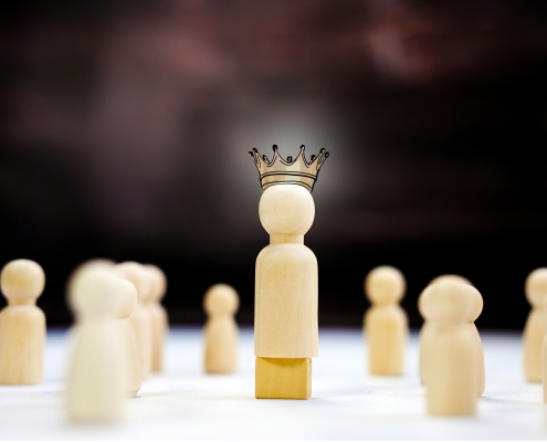 Team leader withkings crown depicting godly leadership