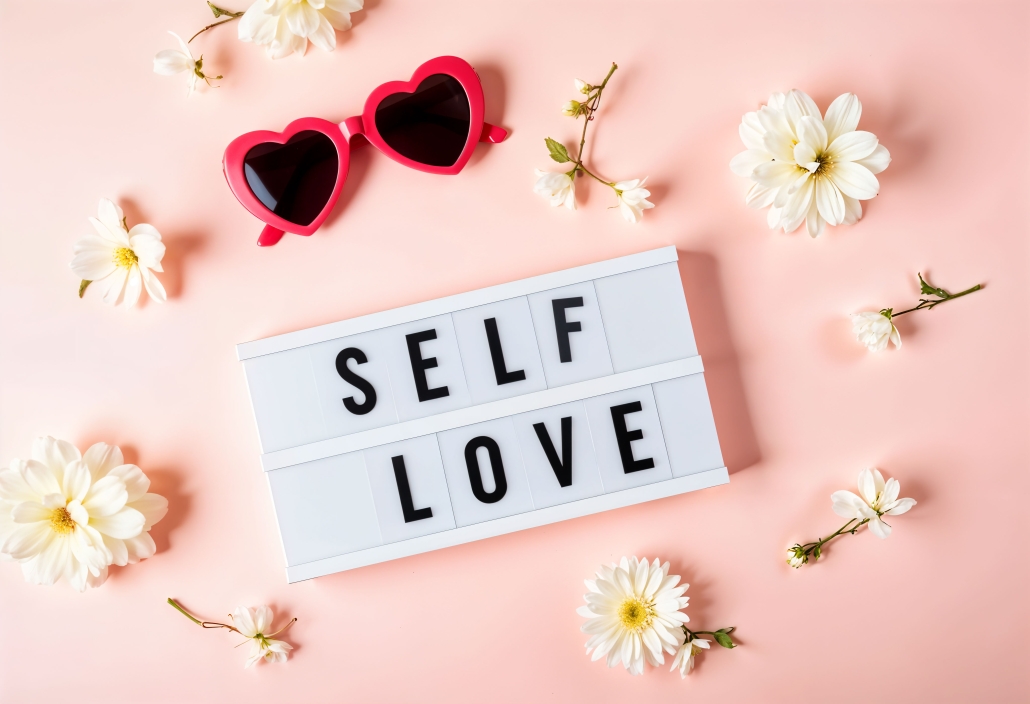 self-care-sign-with-flowers. Biblical-self-love